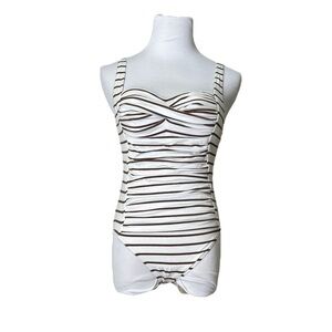 Ciao Bella St. Tropez Striper One Piece Suit Gold/White S